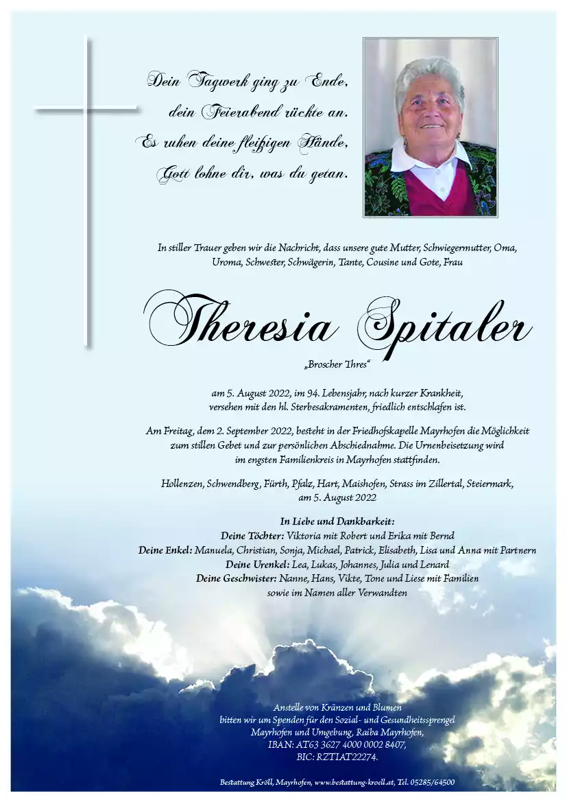 Parte von Theresia Spitaler